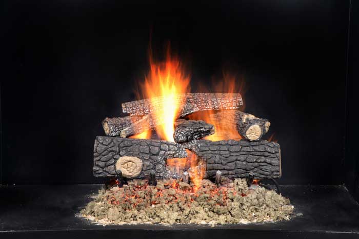 Realwood burning.
