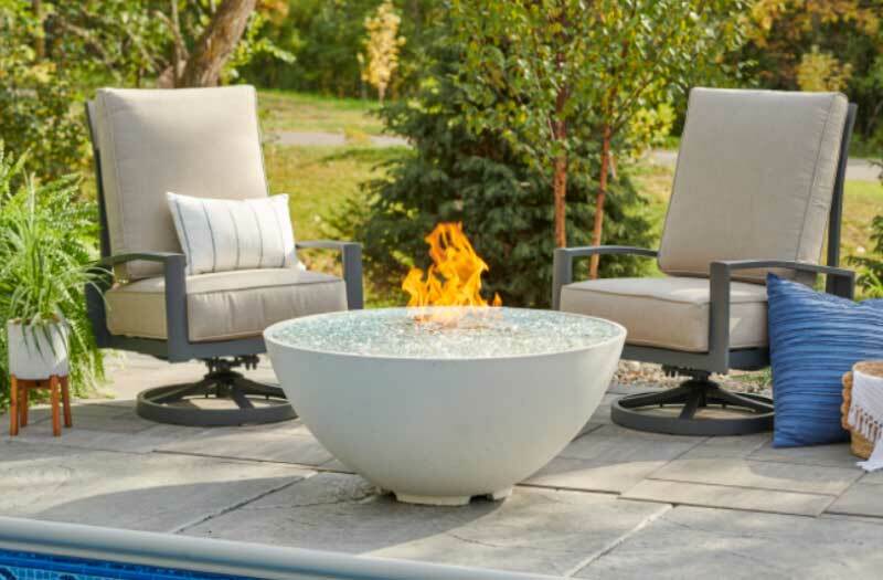 Round basin outdoor fireplace.