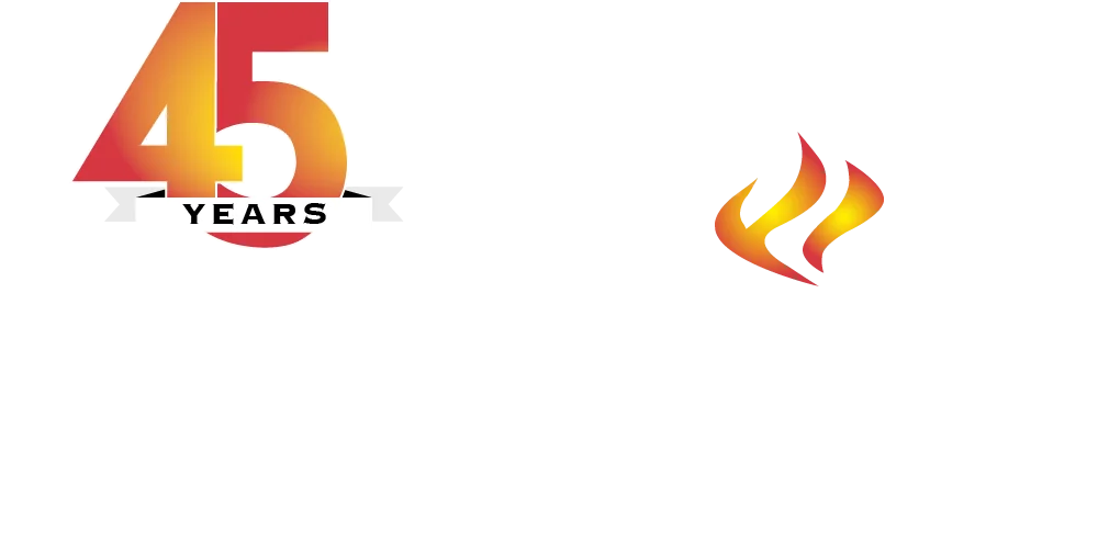 Perfection Supply 45 Years Anniversary logo in white