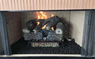 Timberland Oak 18 match-lit gas logs element 42 wood burning fireplace.